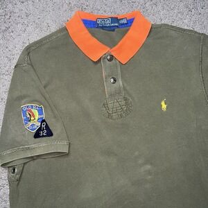 Vintage Polo Ralph Lauren Shirt Large Green Indian Canoe Kayak Club 32 RL Patch